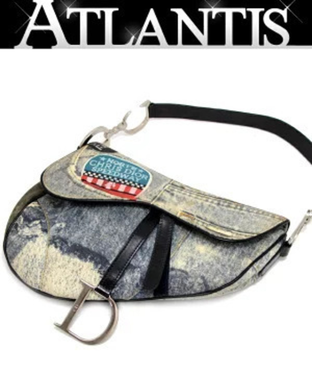 Christian Dior SPEED WAY Saddle Bag Hobo Denim